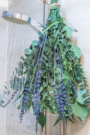 5 Kinds Eucalyptus & Lavender Stems - 17" Natural Fresh Hanging Real Leaves Shower & Home Decor Aromatic Plant (1 Pack Set - 17 inch)