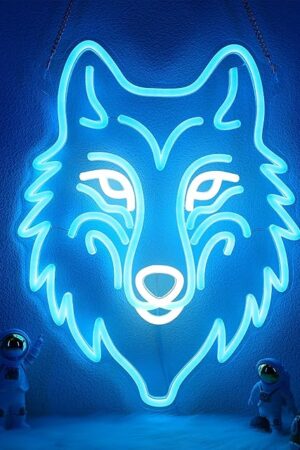 Wolf Neon Light, Dimmable LED Wolf Animal Neon Wall Sign USB Powered, Decorations for Bedroom Living Room Game Room Man Cave Home Birthday Gift for Boys Men
