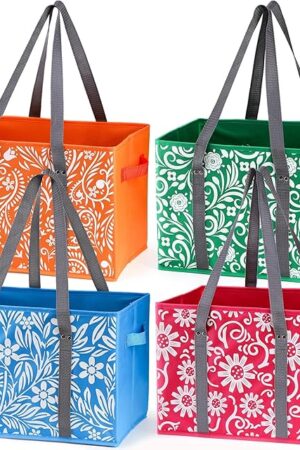 yarlung Reusable Grocery Bags Shopping Tote Bags Large Storage Box Bag