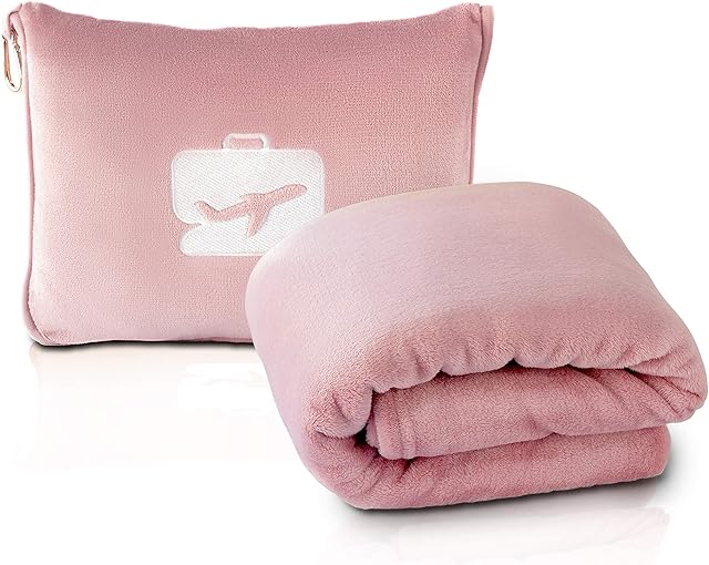 EverSnug Ultra-Soft Travel Blanket and Pillow, Compact Lightweight