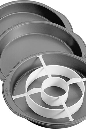 Wilton Round Checkerboard Cake Pan Set, 4-Piece, Steel