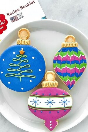 Christmas Ornaments Cookie Cutters 3-Pc Set Made in USA by Ann Clark, Teardrop Bauble, Finial, and Round Ornaments