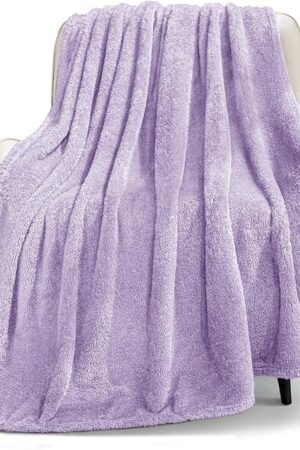 Whale Flotilla Extra Large Lilac Throw Blanket Fleece 50x70 Inch