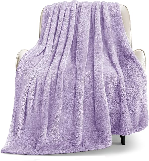 Whale Flotilla Extra Large Lilac Throw Blanket Fleece 50x70 Inch
