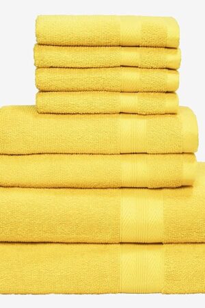 BOUTIQUO 8 Piece Towel Set 100% Ring Spun Cotton 2 Bath Towels 27X54 2 Hand Towels 16X28 4 Washcloths 13X13