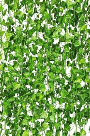 CQURE 12 Pack 84Ft Artificial Ivy Garland, Fake Vines UV Resistant Greenery Leaves Fake Plants Hanging Aesthetic Vines for Home Bedroom Party Garden Wall Room Decor
