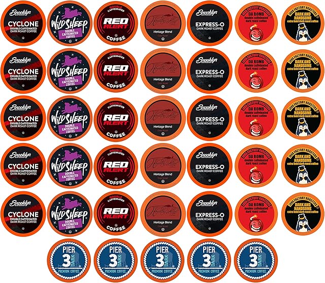 Best of the Best Pods, Variety Pack for Keurig K Cup Brewers, Strong and Regular Coffee Lovers, Great Gift - 5 Cups of Each, High Caffeine Coffee, 40 Count