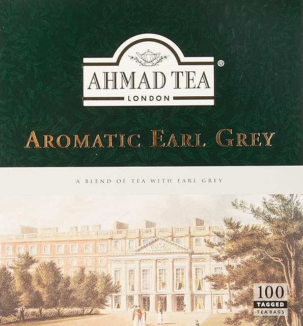 Ahmad Tea Black Tea, Earl Grey Aromatic Teabags, 100 ct - Caffeinated and Sugar-Free