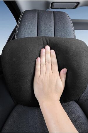 car headrest Pillow, car Neck Pillow for Driving, 11.8x7.5 inches Head Rest Pillow for car,Fits Most car Models, Suede Fabric with Polyester Fiber Filling(Black 1PC)
