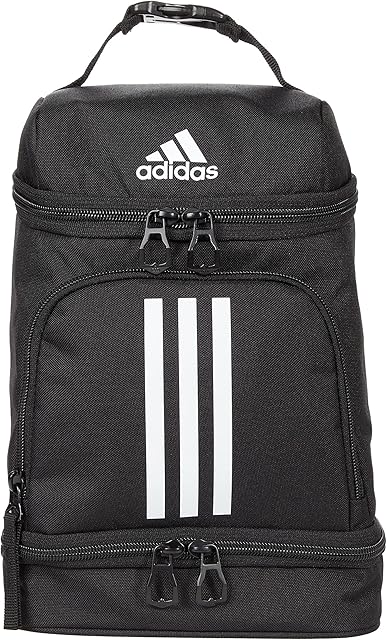 adidas Excel Insulated Lunch Bag, Cooler with Zipper, Pocket for Ice Pack, and Clip, Temperature Control Insulation