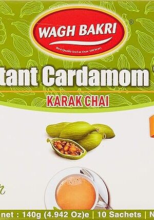 Wagh Bakri | Instant Elaichi Tea | Unsweetened No Added Sugar | 80g 10 Sachets (2.82 Oz)