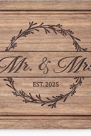 Craftique Wedding Gifts for Couples 2025, Bridal Shower Gifts- Walnut Wood Cutting Board Engraved with Mr. and Mrs. EST. 2025- Mr and Mrs/Wedding/Engagement Gift for Newlyweds Bride and Groom