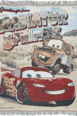 Disney-Pixar's Cars, "Greetings from Radiator Springs" Woven Tapestry Throw Blanket, 48" x 60", Multi Color