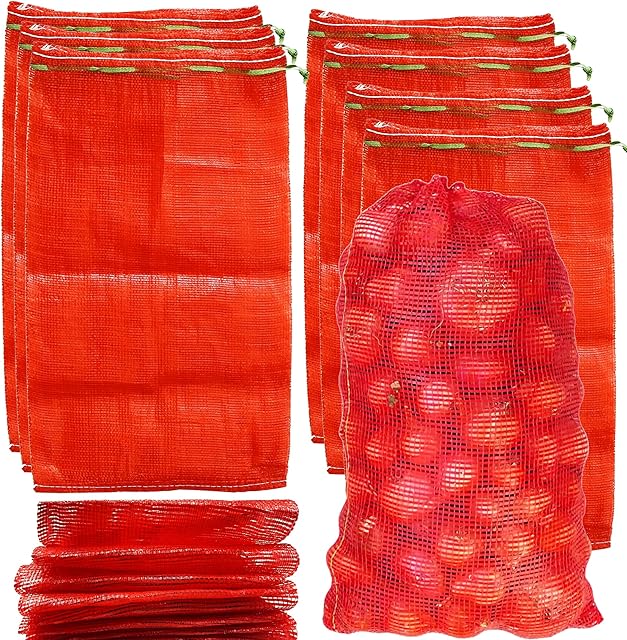 24 Pack 20'' x 14'' Mesh Onion Bags Drawstring Fresh Produce Storage Bags