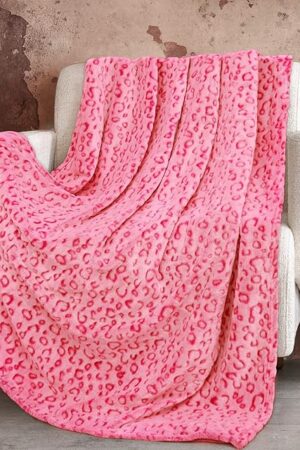 ZHIKU Pink Blanket Cheetah Print Blanket Pink Soft Warm Leopard Print Throw Blanket 50"x60"