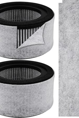 5067 Replacement Filter Compatible with Crane EE-5067 Air Purifier, Including 2 True HEPA Carbon Filter and 4 Pre-Filters, Compare to Part # HS-1944, 2-Pack