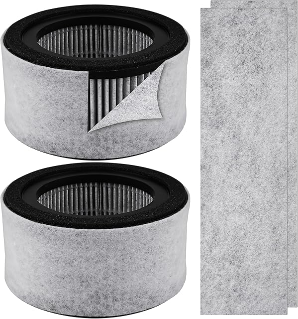 5067 Replacement Filter Compatible with Crane EE-5067 Air Purifier, Including 2 True HEPA Carbon Filter and 4 Pre-Filters, Compare to Part # HS-1944, 2-Pack