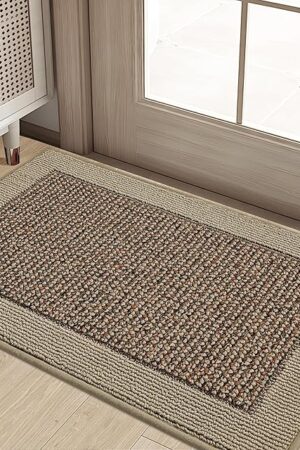 BEQHAUSE Indoor Door Mat 20" x 32", Dirt Trapper Door Mats Non-Slip Entryway Rugs Washable, Resist Dirt Absorbent Welcome Mat, Low Profile Floor Mats for Front Back Door and Entryway, Taupe