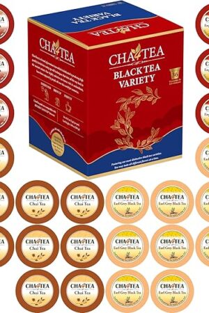 Cha4TEA 36-Count Assorted Black Tea Sampler for Keurig K-Cup Brewers (Black Tea, English Breakfast, Ginger tea, Earl Grey)