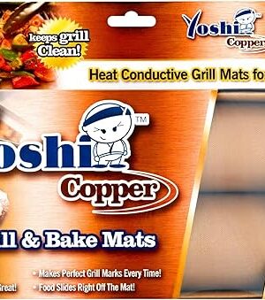 As Seen On TV Copper-Infused Grill & Bake Mat, 13x15.75" Brown Rectangular Mat