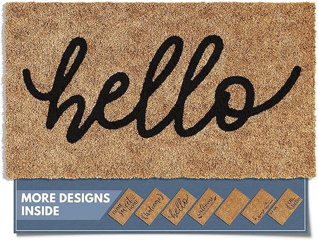 Barnyard Designs Doormat Welcome Mat Front Door 30x17 Brown Hello