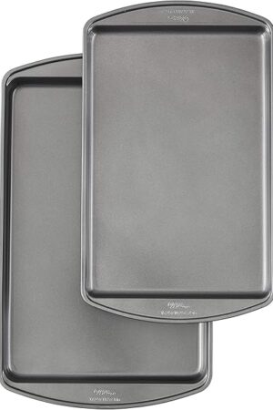 Wilton Perfect Results Premium Non-Stick Bakeware Cookie Baking Sheets Set, 2-Piece, Steel