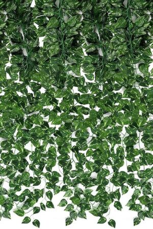 CEWOR 24 Pack 168ft Artificial Ivy Greenery Garland, Fake Vines Hanging Plants Backdrop for Room Bedroom Wall Decor, Green Leaves for Jungle Theme Party Wedding Decoration