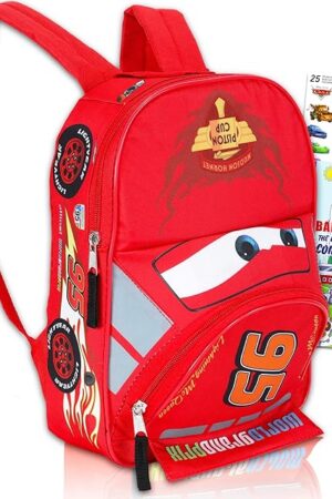 Disney Cars Mini Backpack for Kids Boys ~ Premium 12" Lightning McQueen School Bag with Stickers (Disney Pixar Cars School Supplies Bundle)
