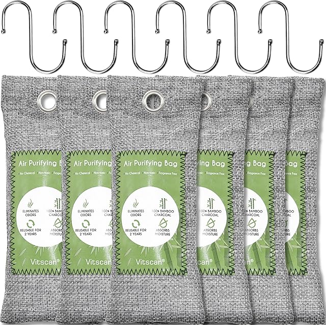Bamboo Charcoal Air Purifying Bag - Activated Charcoal Bags Odor Absorber Moisture Absorber Natural Car Air Freshener Shoe Deodorizer Odor Eliminators
