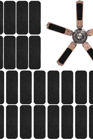 30 Pcs Ceiling Fan Filters for Blades- Activated Carbon Ceiling Fan Air Purifier Pads- Unscented Ceiling Fan Blade Air Filter for Eliminate Odors Dust Contaminants for Home Kitchen