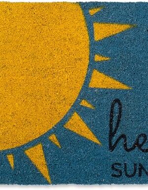 DII Coir Doormat 17x29 Hello Sunshine Blue