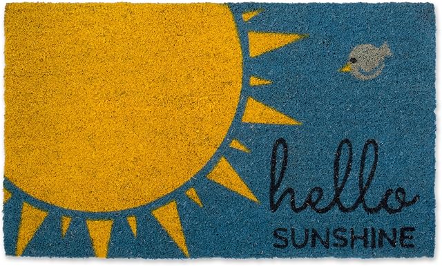 DII Coir Doormat 17x29 Hello Sunshine Blue