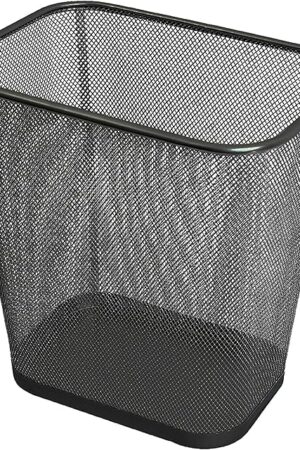 Ybmhome Steel Mesh Rectangular Open Top Waste Basket Bin Trash Can for Office Home 8x12x12 Inches 1103s (1, Black)