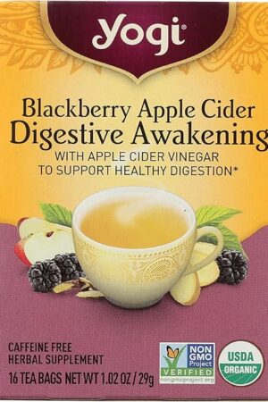 Yogi Tea Organic Blackberry Apple Awakening Digestive Cider, 16 CT