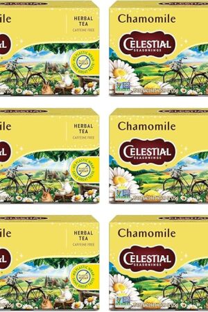 Celestial Seasonings Chamomile Herbal Tea, Pack of 6, Caffeine Free | 20 Tea Bags per Box | Soothing Herbal Blend | Natural Ingredients