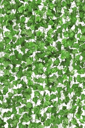 CQURE 14 Pack 98Ft Artificial Ivy Garland,Ivy Garland Fake Vines UV Resistant Green Leaves Fake Plants Hanging Vines for Home Kitchen Wedding Party Garden Wall Room Decor