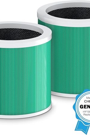 CHIVALZ Genuine HY1800 Air Purifier Replacement Filter, 3-in-1 Filtration, High-Efficiency Activated Carbon, True HEPA Filter (2 Pack)
