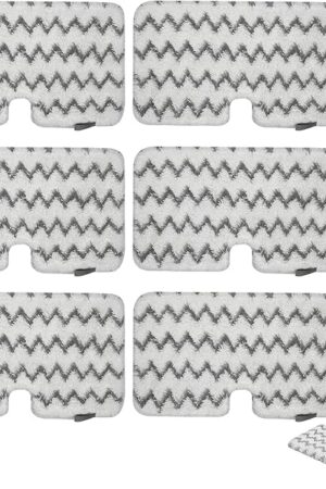 6 Pack S3501 Steam Pocket Mop Replacement Pads Refills for Shark S3501 S3550 S3601 S3801CO S3901 SE450 S3601D S3901D S2901 S2902 Steam Pocket Mop, Microfiber Reusable