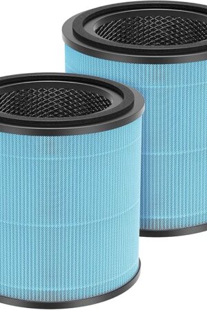 2 Pack AP0601 Filters Compatible with AIRTOK AP0601 Air Purifier 4-IN-1 HEPA Filter for Smoke Dust Odors Pollen Pet Dander Quiet 99.9% Removal to 0.3 Microns for Home Bedroom
