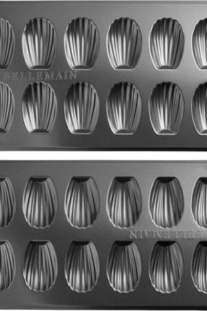 Bellemain Madeleine Pan | 12-Well Madeleine Mold Makes 12 Madeleine Cookies | Nonstick Tea Cake Pan for Madeleines, Cakelet Pan | Warp-Resistant Carbon Steel Madeline Pans (2-Pack)