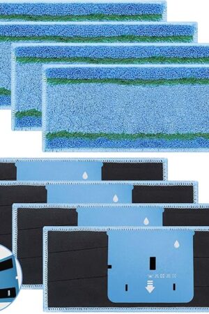 8 Pack Upgraded M6 Wet Mopping Pads for iRobot Braava Jet M6 Series (6110) (6012) (6112) (6113) Ultimate Robot Mops, New Sticky Design, Detachable, Washable and Reusable M6 Pads Accessories Parts