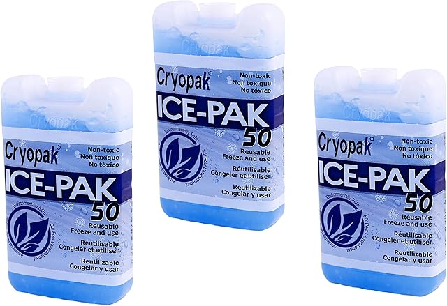 Cryopak 3 Ice Packs for Use in Insulated Bags and Coolers