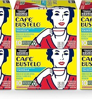 Café Bustelo Sweet & Creamy Café con Vainilla Flavored Coffee, 60 Keurig K-Cup Pods
