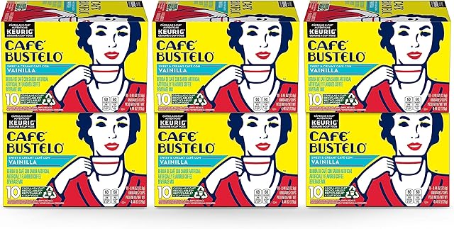 Café Bustelo Sweet & Creamy Café con Vainilla Flavored Coffee, 60 Keurig K-Cup Pods
