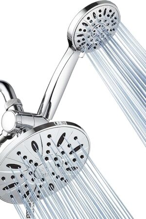 AquaDance 7" Premium High Pressure 3-Way Rainfall Combo Combines The Best of Both Worlds-Enjoy Luxurious Rain Showerhead and 6-Setting Hand Held Shower Separately or Together, Chrome