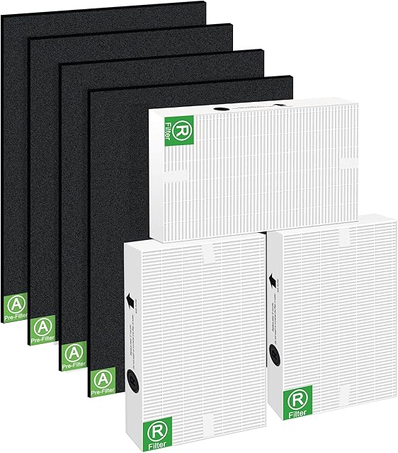 Air Purifier Filter Replacement for Honeywell, 3 Filter R HEPA Filter and 4 Filter A Carbon Pre-Filter Replacement for Honeywell HPA100 HPA200 HPA300 Series Air Purifier