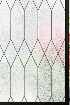 Windimiley Window Privacy Film Stained Glass Frosted Glass Window Clings Moroccan Lattice Decorative Bathroom Door Coverings UV Sun Blocking Heat Control Removable Home Tint,(17.5X78.7in,Pure)