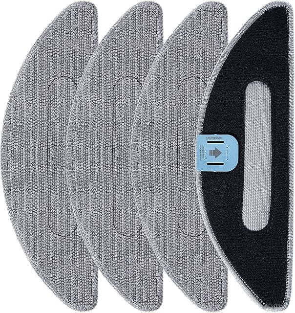 4 Pack Replacement Mop Pad Compatible with iRobot Roomba Combo i5+/ i5/ j5+/ j5 Robot Vacuum and Mop, Washable & Reusable Microfiber Cleaning Pads