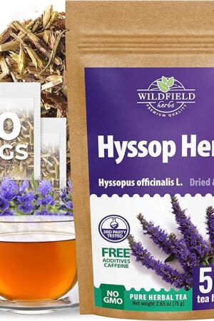 50 Bags Hyssop Dried Herb Hyssop Tea Herbal (Hyssópus Officinális) - 50 Count 1.5 g Tea Bag Herb Hyssops Hissop Hysopp Hisopo