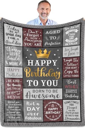 Birthday Gifts for Men/Dad/Boyfriend/Him, Dad/Husband Birthday Gifts Throw Blanket 60" X 50", Mens Birthday Gifts Ideas, Men Gifts for Birthday, Gifts for Dads Birthday
